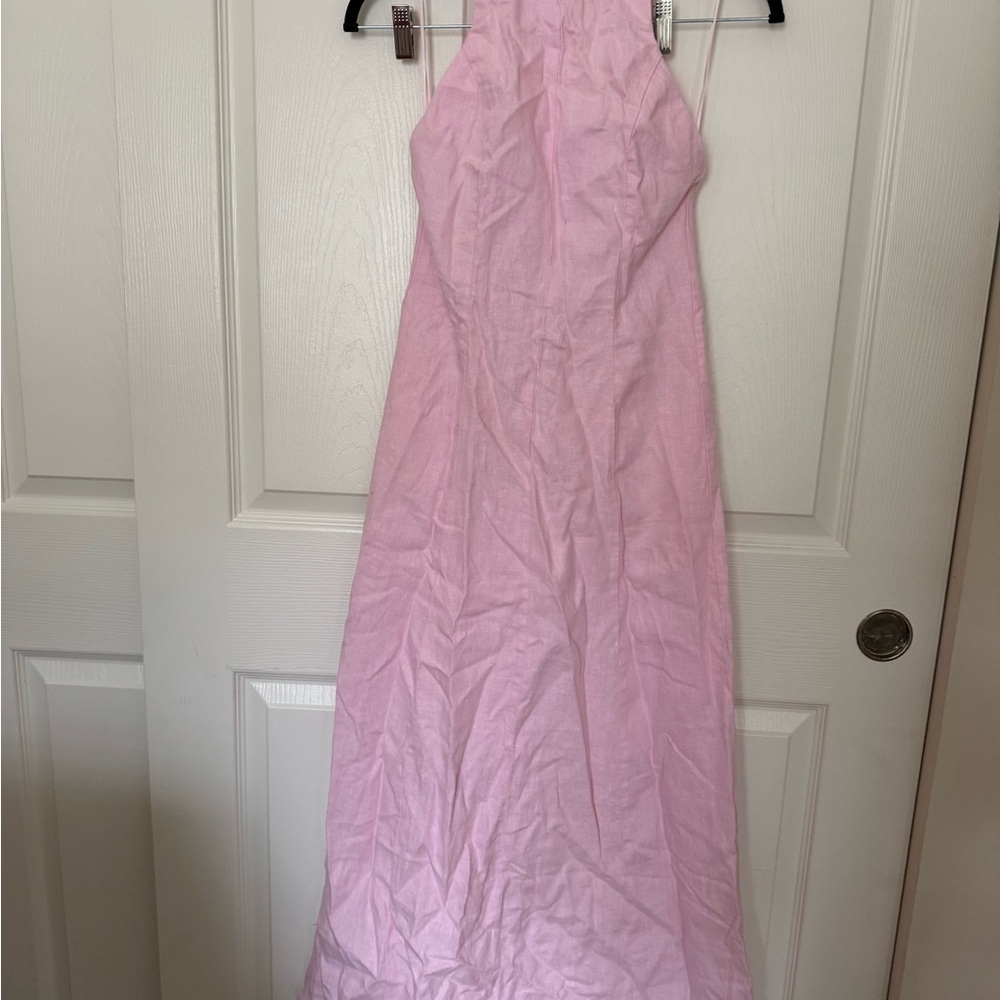 Abercrombie & Fitch Pink Halter Linen Dress